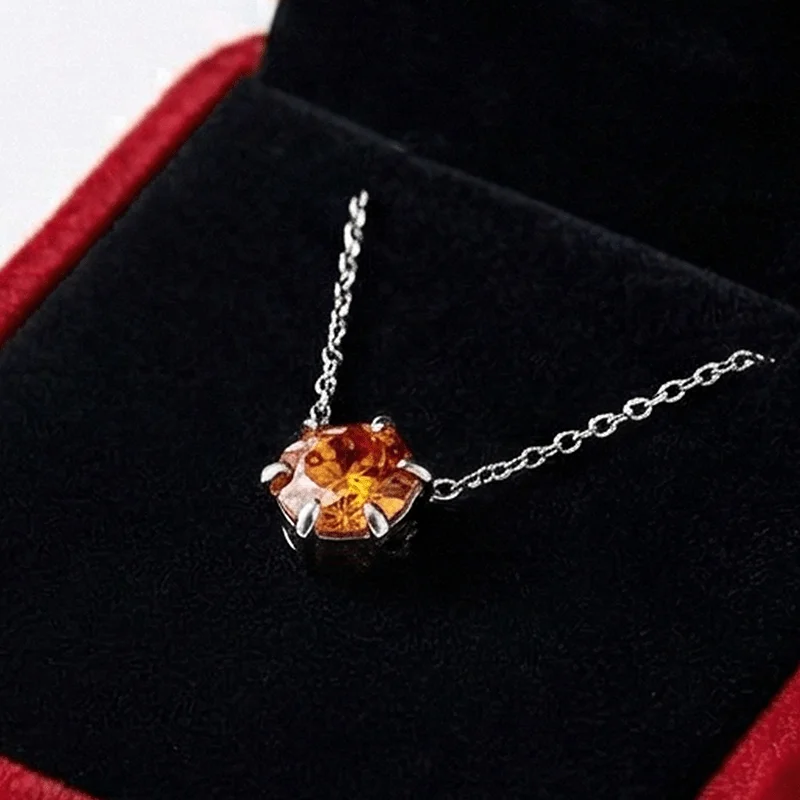 

1 шт. Элегантное колье из нержавеющей стали с синтетическим муассанитом 1.0 карат, с шестью крапанами, подходит для повседневного ношения.