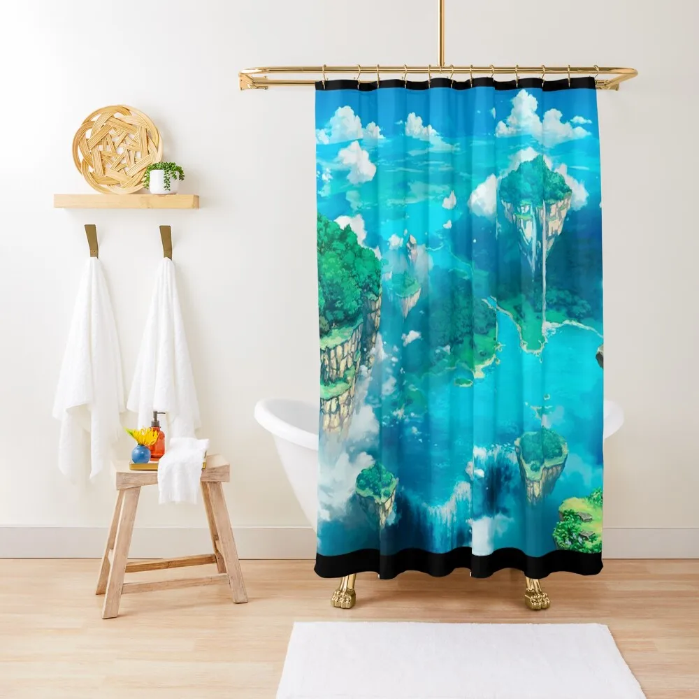 

Anime Floating Islands Shower Curtain Bathroom Deco For Bathrooms With Beautiful Designs Elegant Bathroom Curtain