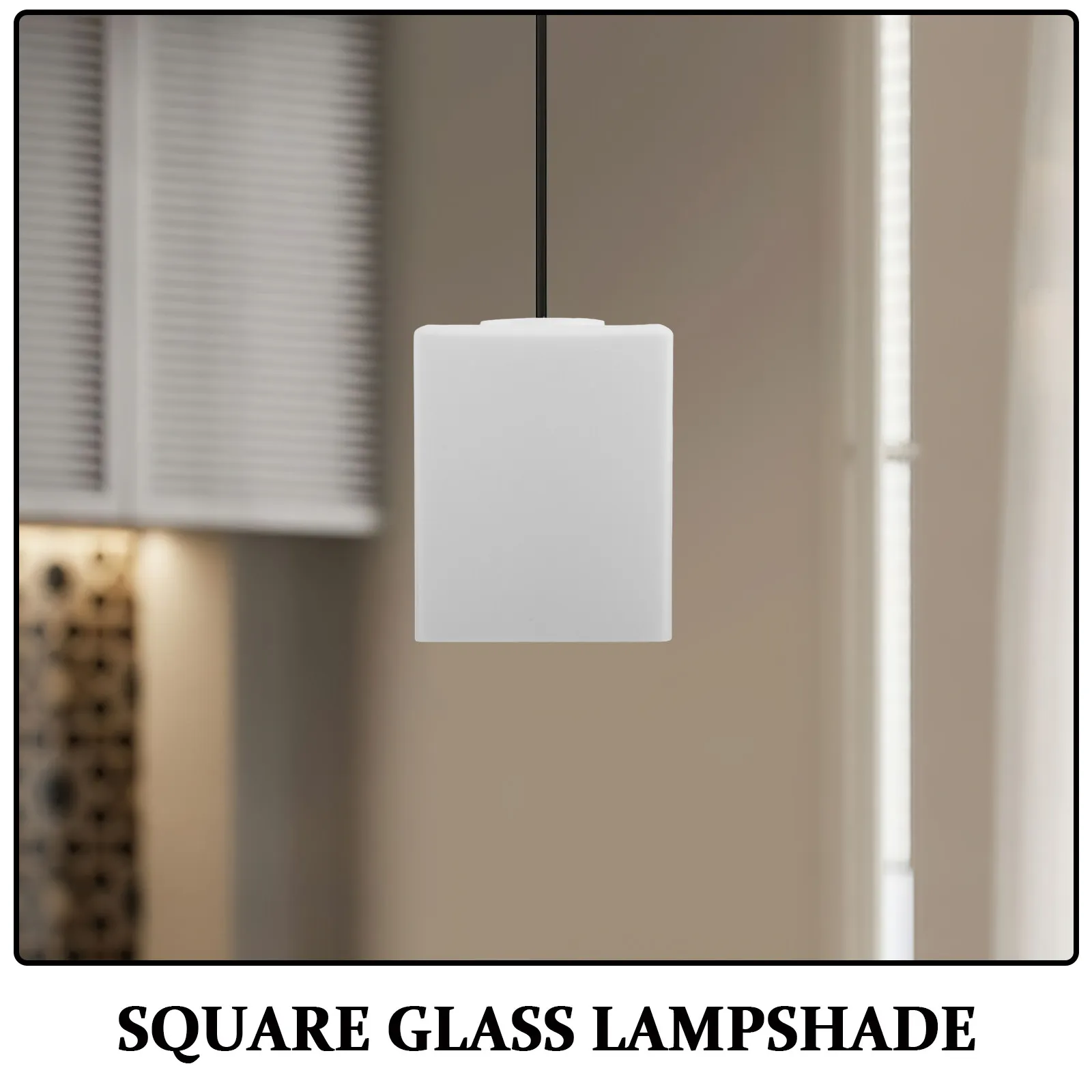 Glass Ceiling Lamp Shade 100x120mm Square Replacement Cover for E27 Pendant Light Dining Room Bedroom