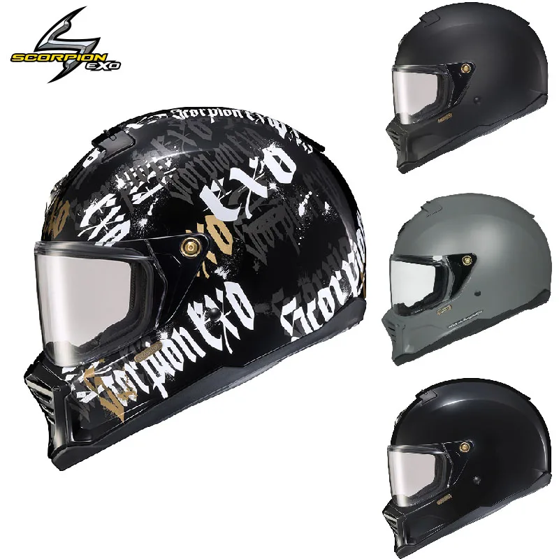 USA Scorpion EXO-HX1 Motorradhelm Retro Zwei Formen Integral-Rennhelm ECE DOT-Zertifizierung Cascos Para Moto für Harley