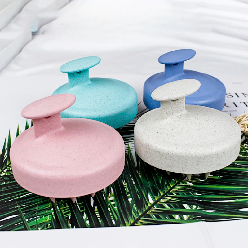 Silicone Shampoo Brush Head Scalp Massage Wheat Straw Comb Hair Washing Comb Body Massage Brush Bath Showers Brushes Salon Tools