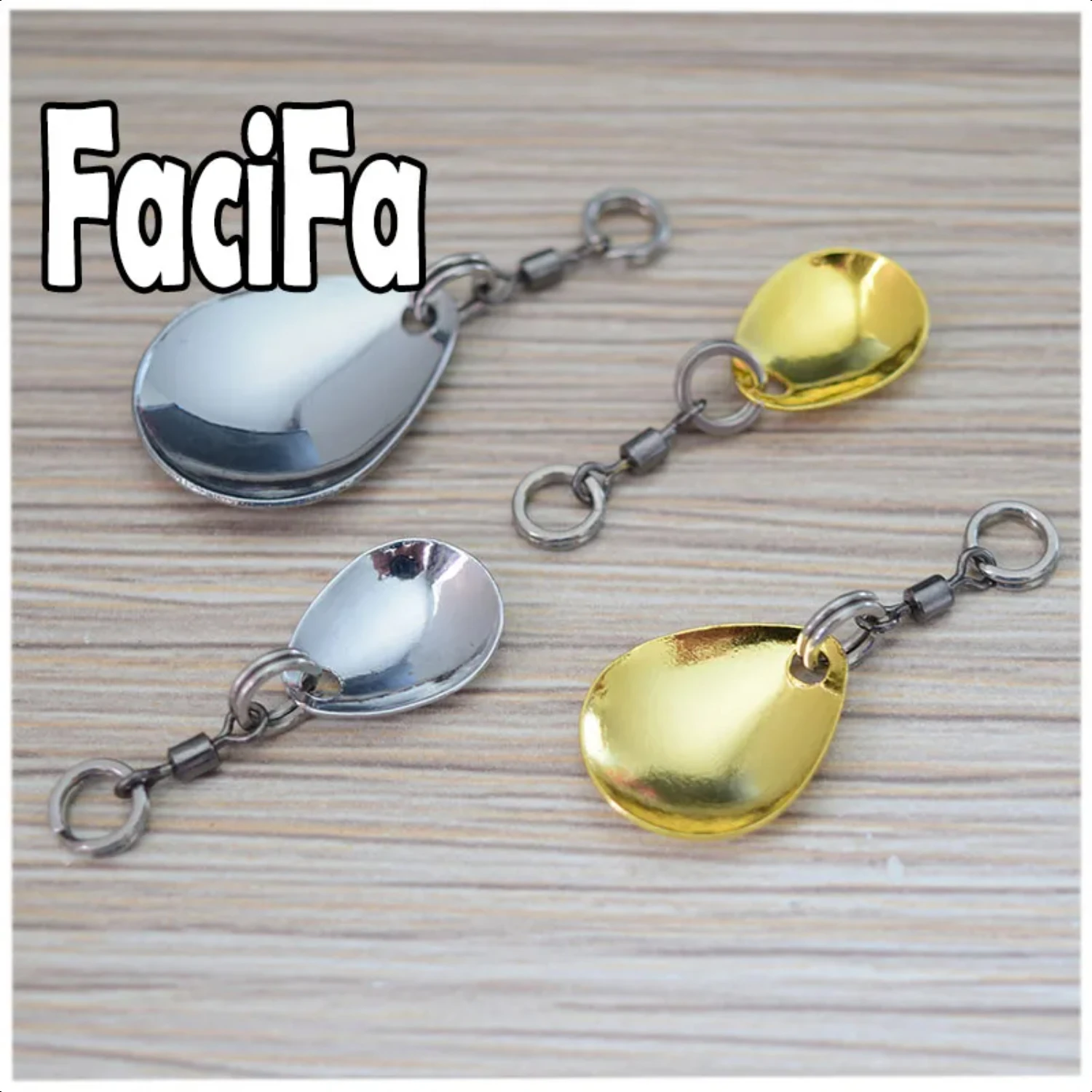 

10pcs Brass Spinner blades Stainless Steel Noise sequins Paillette Blade wobbler Fishing Barrel Swivel Fishing Lure Spoon