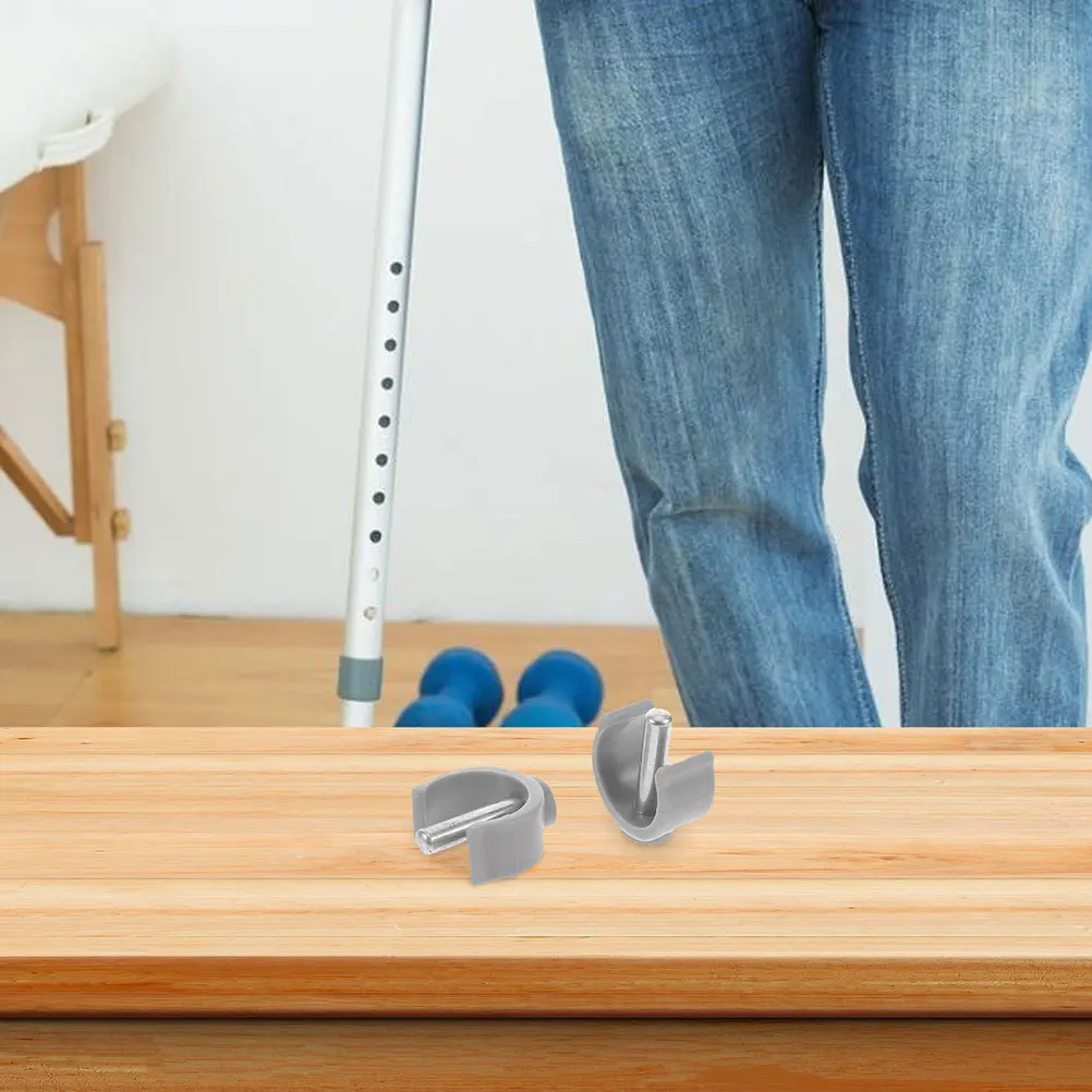 4 Stück C-förmige Riegelklemmen-Ersatz für Gehstöcke, Krücken, Stöcke, langlebiger Stahl, ABS, rutschfest, Senioren-Mobilitätshilfe