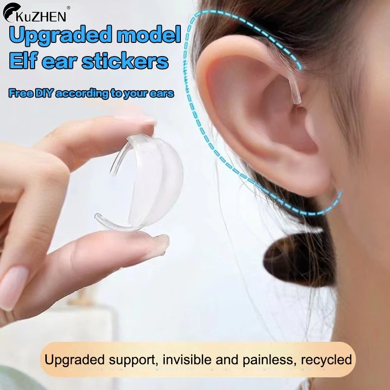 2Pairs Elf Ear Hook V-Face Wearable Ear Stand Reusable Strong Support Fixed Invisible Earrings Protruding Prominent Correction