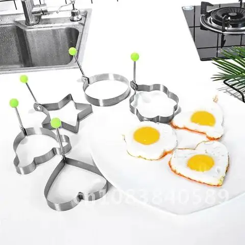 Utensilios de cocina de acero inoxidable, molde para huevos fritos, pan, fruta y verdura, decoración creativa para el desayuno, accesorios para niños, 1 piezas