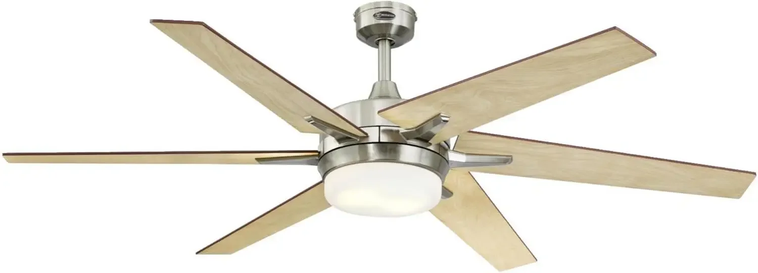 Cayuga 60-inch Ceiling Fan with LED Light Kit in Brushed Nickel