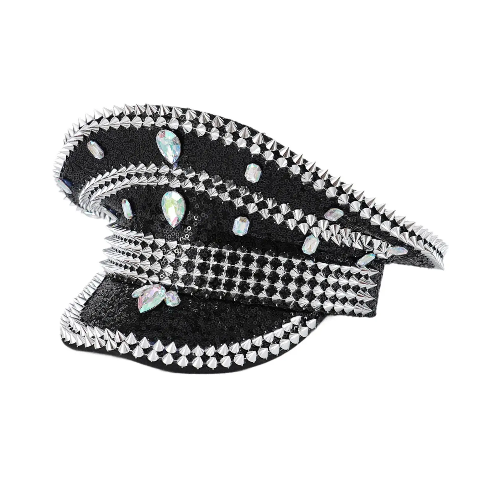قبعة مهرجان الموسيقى أغطية الرأس القوطية الترتر لأداء مرحلة الكرنفال