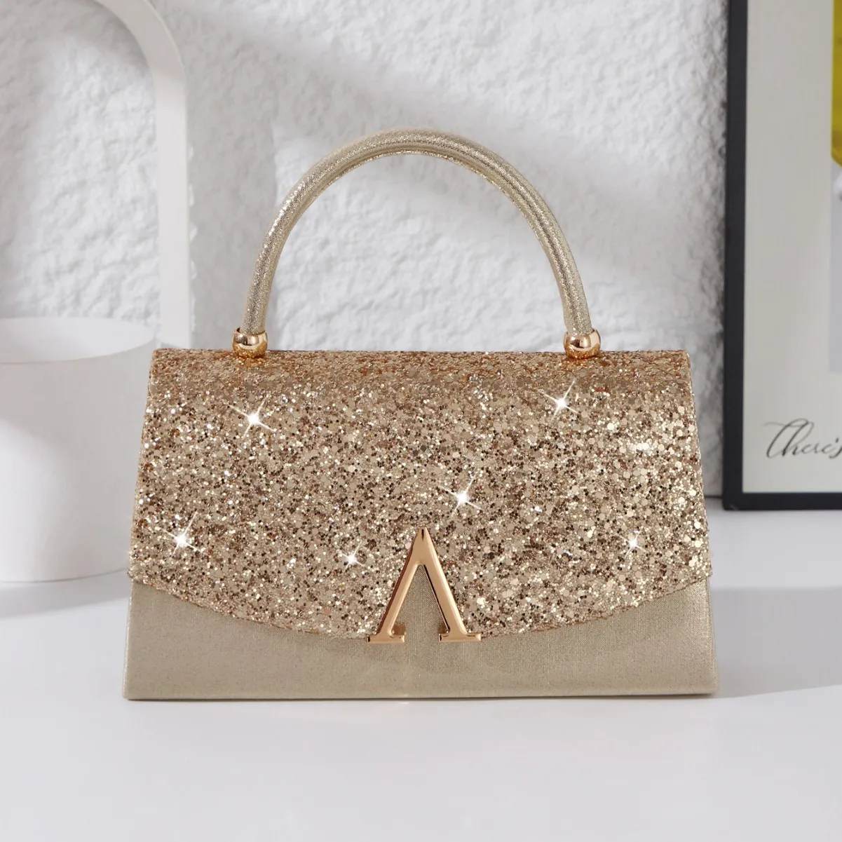 

Light Luxury Sequin Dinner Women's European and American Style High-end Handbag Wedding Bridesmaid Party Evening Bag