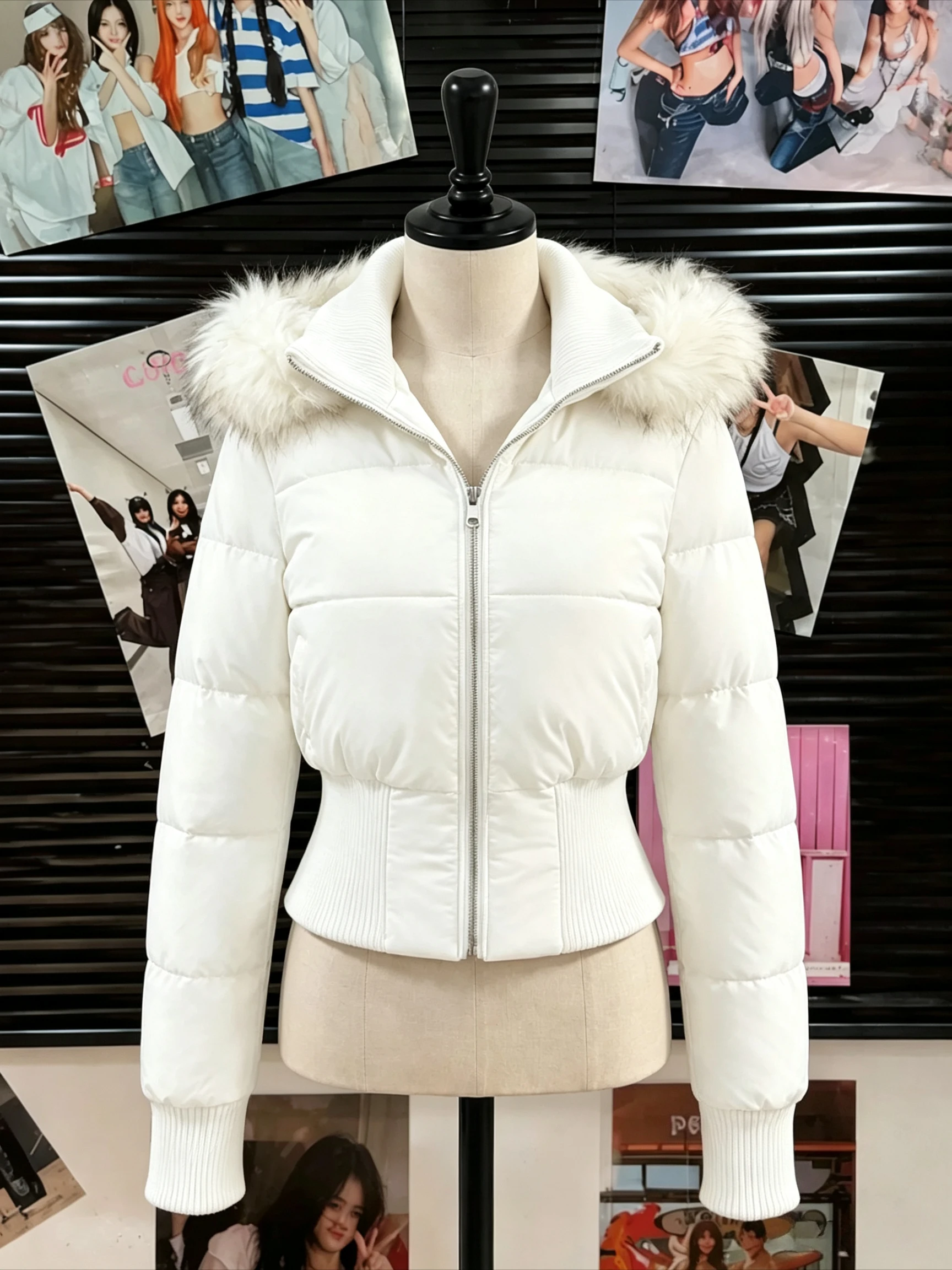 Y2K Women Faux Fur Cotton‑padded Jacket 2026 Korean Fashion Casual Warm Coat Harajuku Street Winter Outer Garment Outfit