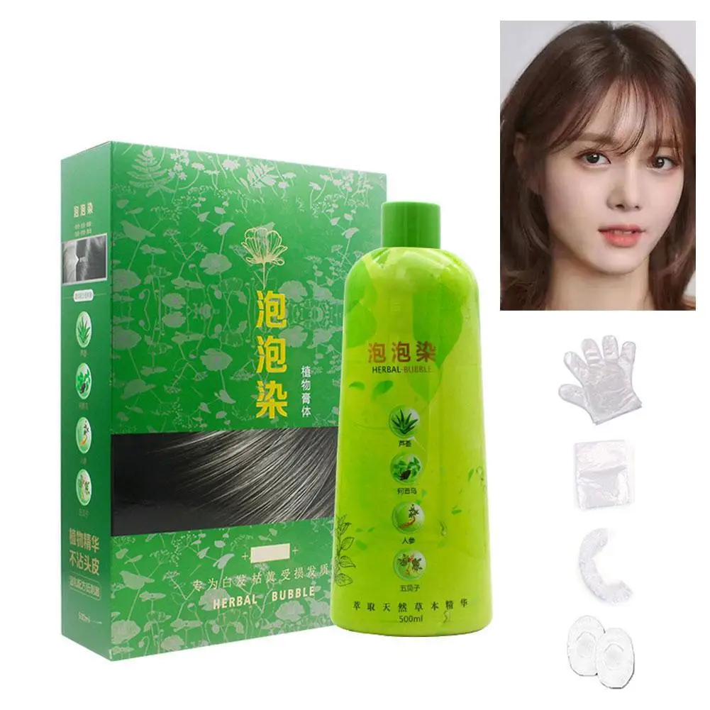 500ml Instant Hair Dye Shampoo Lasting Long Hair Dye Conditioner Dark Hair Natural Hair Coloring Shampoo For Men Women