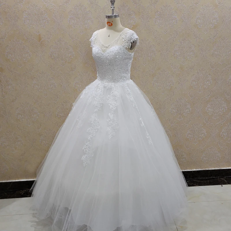 ZJ9099 2023 New Gorgesous Ball Gown Lace Wedding Dresses Summer Women Dress For Bridal Gown Customer Made Plus Size