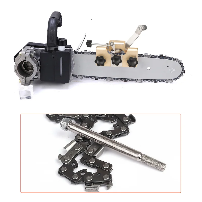 Motosserra Sharpener Kit com 3 cabeças de afiação, Manual Chain Sharpening, Gasolina Repair Tools