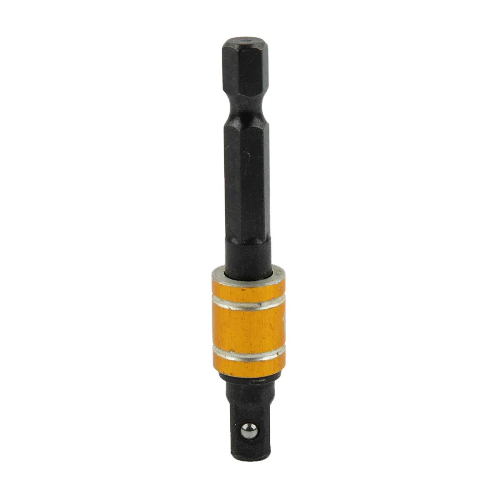 Power Tool Socket Adapter Extension Bar Hex Shank Black Chrome Vanadium Steel Drill Spring Ball Lock Square Socket 1 4 3 8 1 2