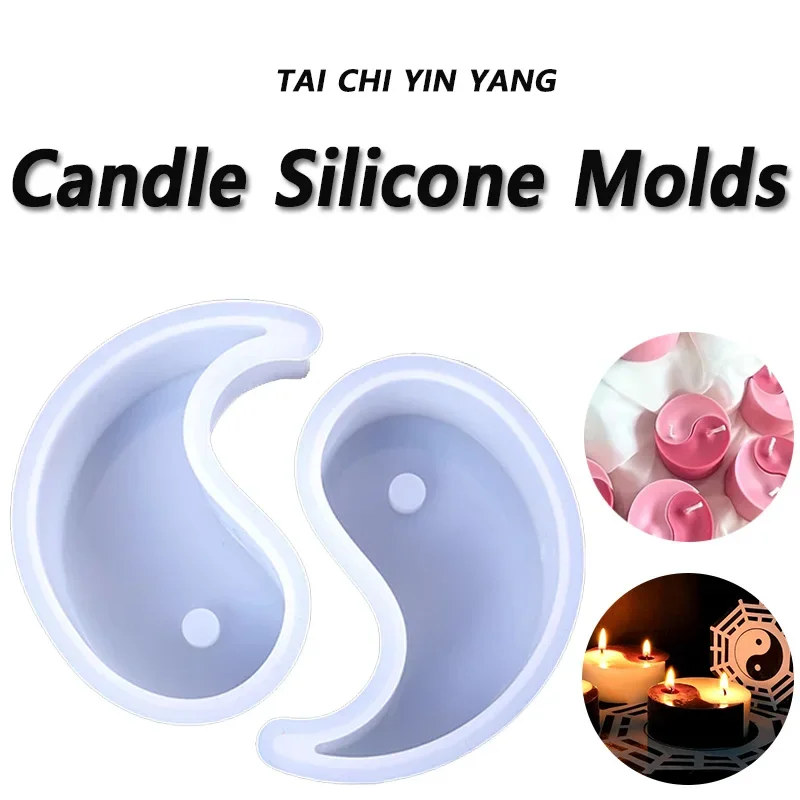 Yin Yang Silikon-Kerzenform, DIY Duftkerzen, Herstellung von Seife, Gips, Harz, Schmuck, Gussformen, Heimhandwerk, Dekorationszubehör