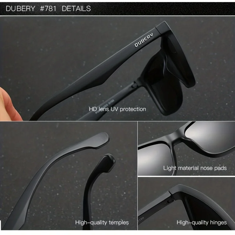 DUBERY Polarized UV400 Protection Sunglasses For Men And Women 8 Colors Model 150