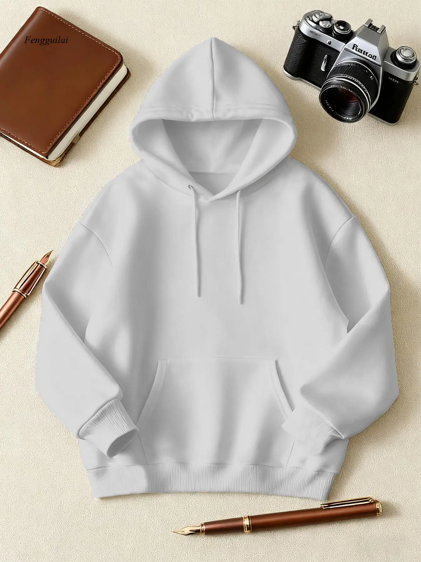 الأصفر الليمون طباعة الخريف والشتاء جيب جديد البلوز مقنعين البلوز عارضة الكتف كم أعلى #4