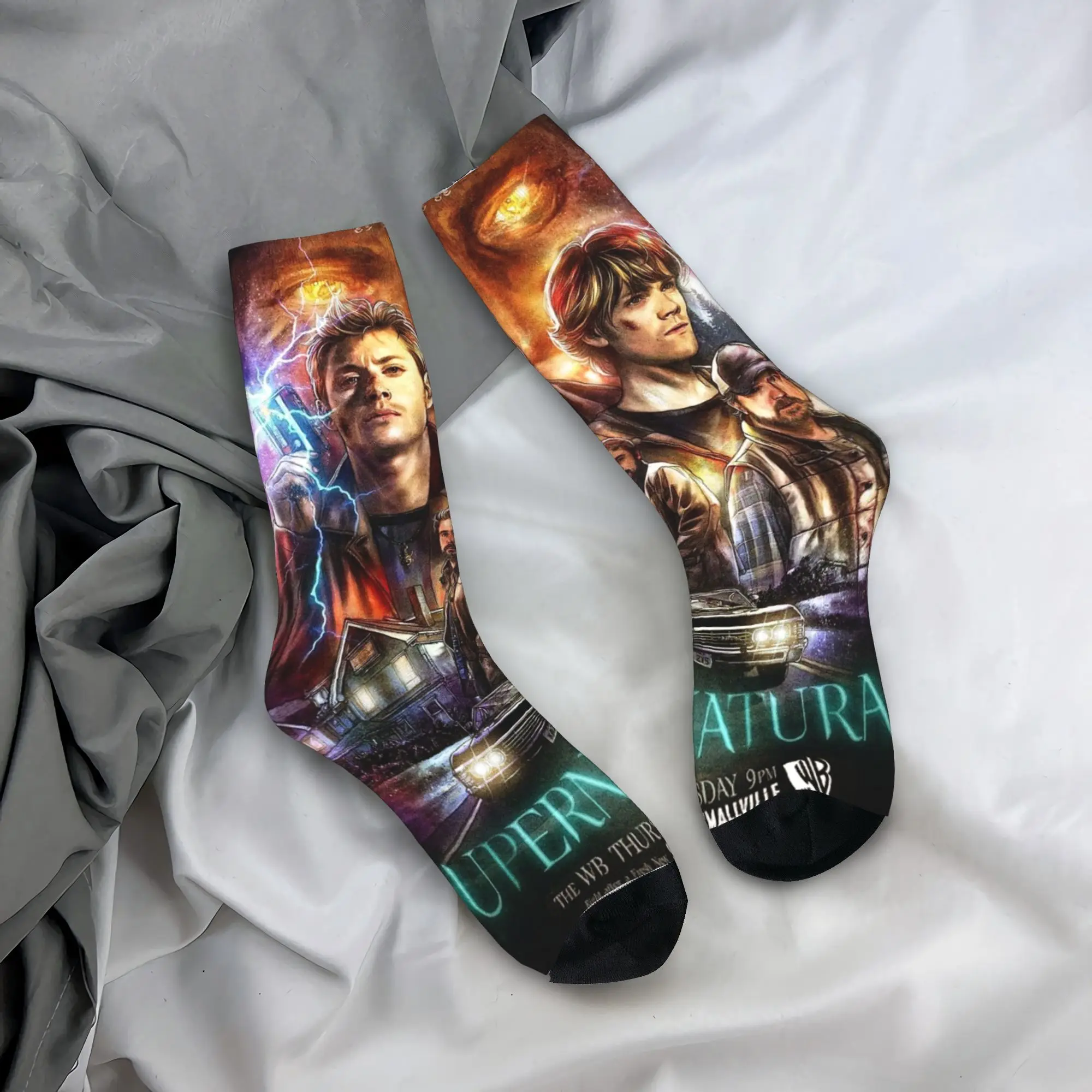 

Мужские носки Сверхъестественное ТВ-чулки Осенние готические средние мягкие носки с принтом Спортивные носки для бега против пота