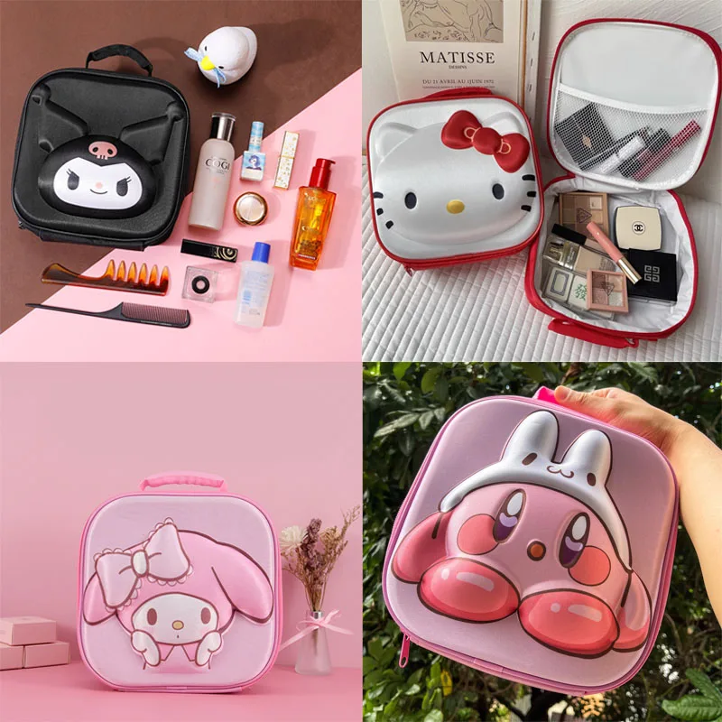 

Sanrio Hello Kitty Makeup Bag Cute Cartoon Mymelody Kuromi Large Capacity Portable Toiletry Bag Underwear Storage Bag Girls Gift