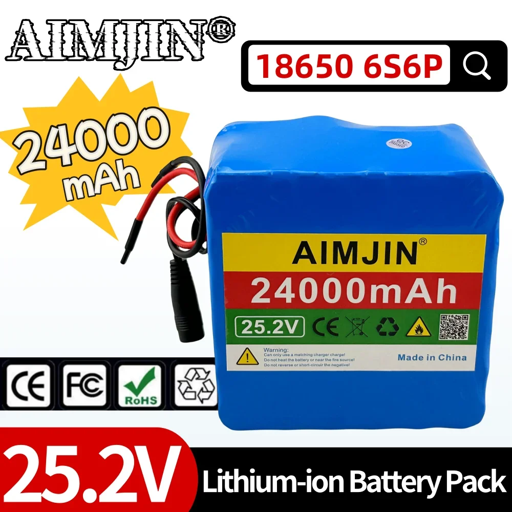 

25.2v 24000mah 6S6P Lithium-ion Rechargeable Battery Pack Suitable for bicycles, scooters + 2A Charger