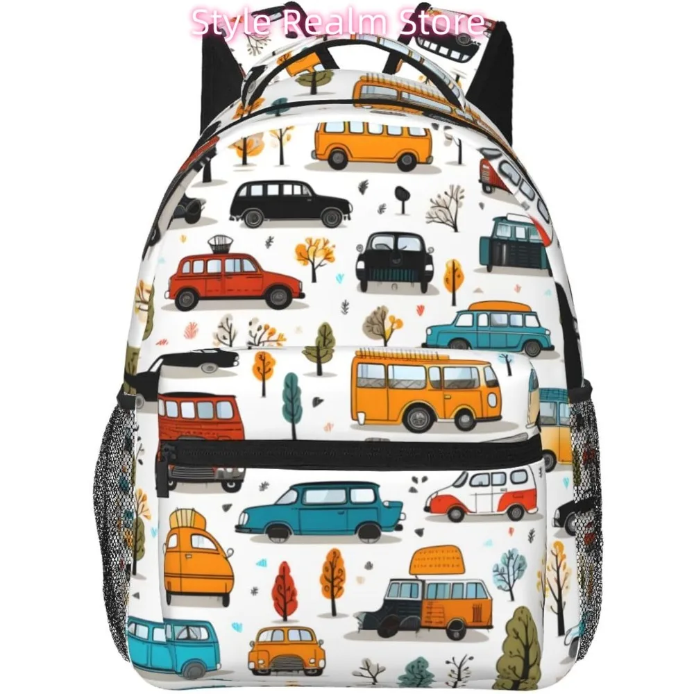 

laptop bag back to school Funny Car Patterns Lightweight Laptop Backpack Lightweight Multipurpose Travel Casual Daypack Unisex C