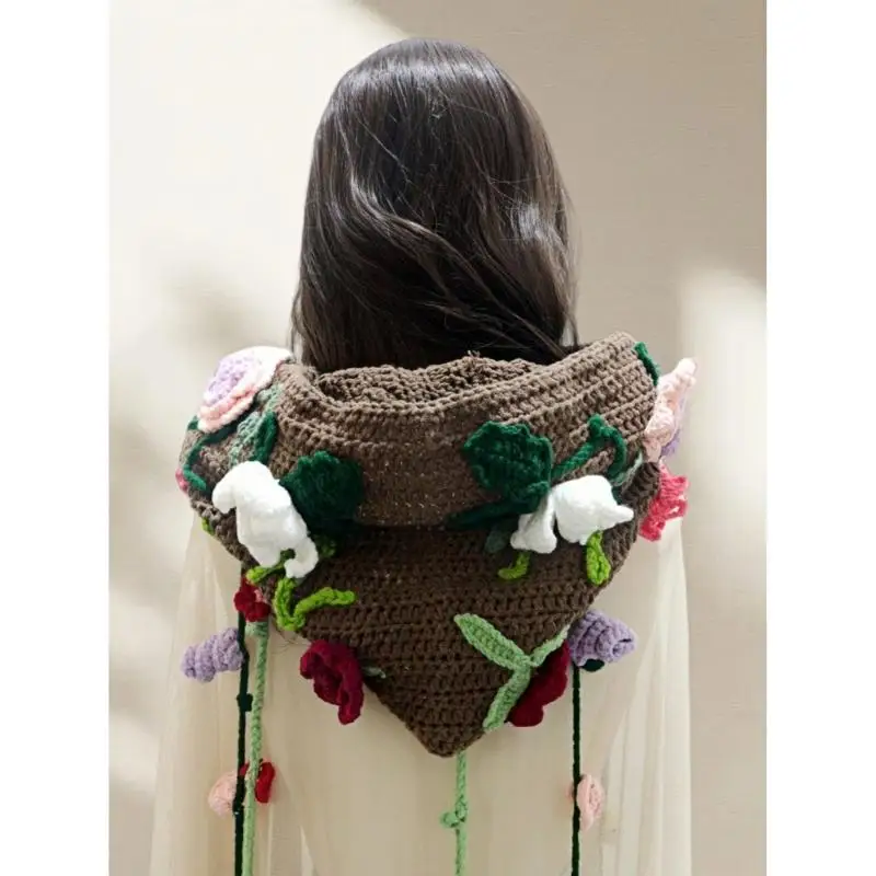 

R1WE Stylish Women Hooded Capelet Breathable Shawl Hat Nature Charm Winter Gear