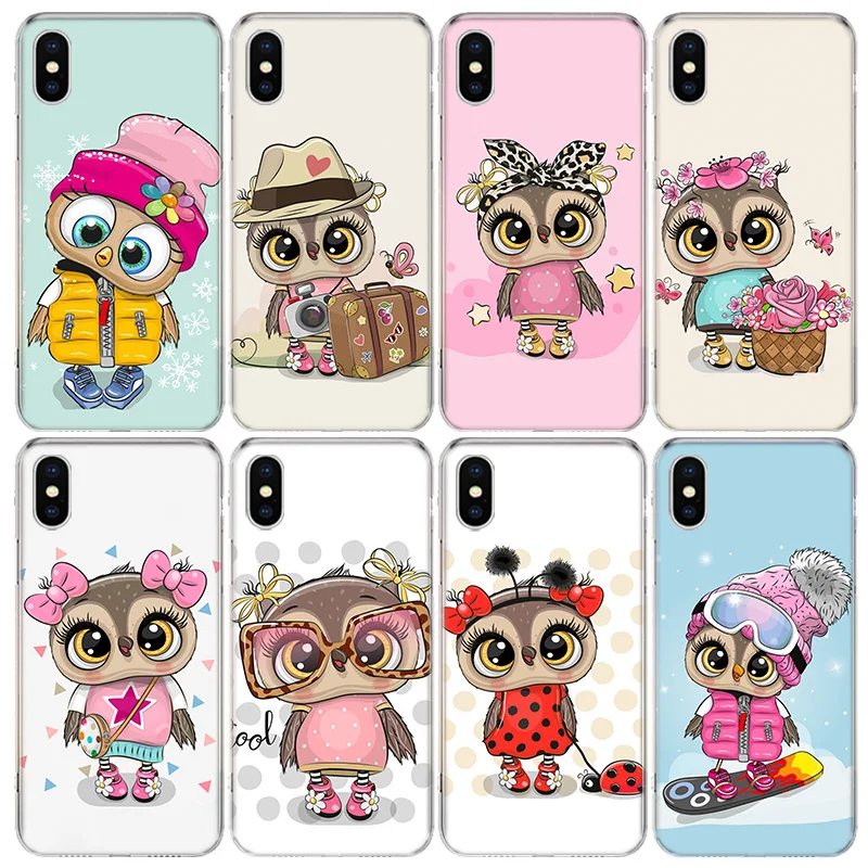 Cute Owl Hearts Lover Christmas Phone Case For Apple Iphone 15 14 13 16 Pro Max Cover 11 12 Mini Fundas X XS Max XR 8 7 Plus Cap