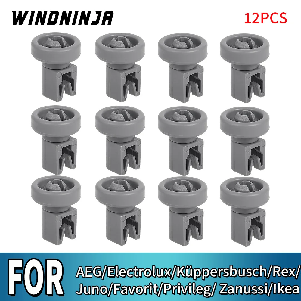 12-teiliges Oberkorb-Rad-Set für Geschirrspüler von AEG, Electrolux, Küppersbusch, Rex, Juno, Favorit, Privileg, Zanussi, Ikea