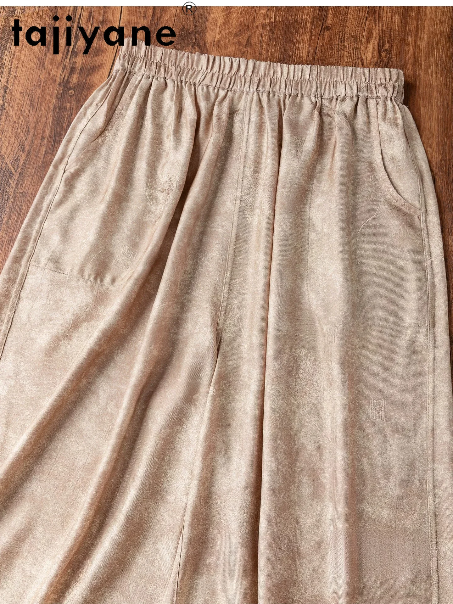 TAJIYANE 100% Real Mulberry Silk Pants for Woman Reversible Baggy Pants Casual Summer Wide Leg Trousers Women Clothes 2026 calça