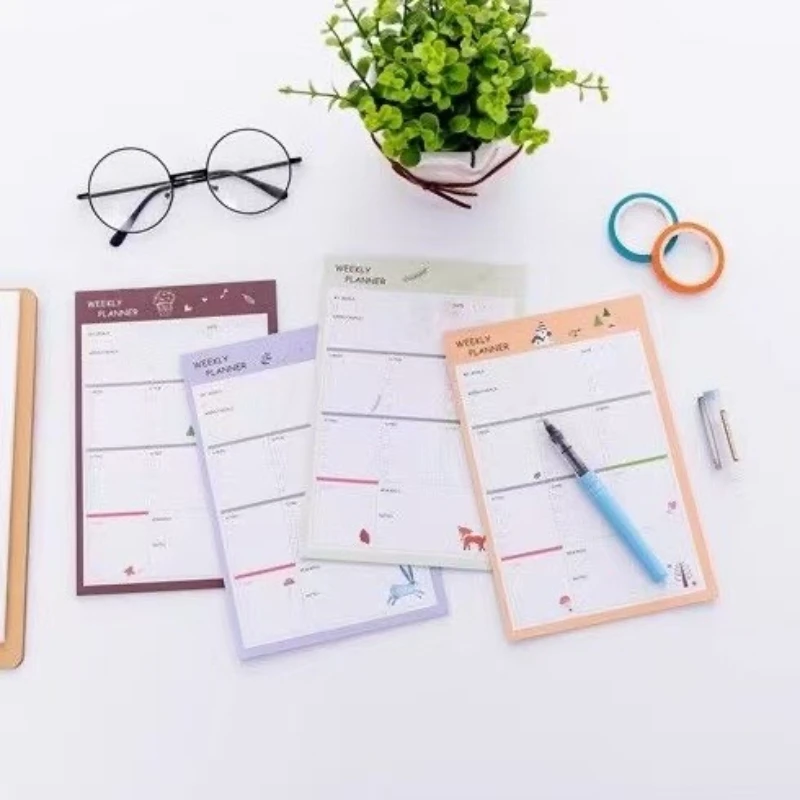 

Learn Self Discipline Daily Plan Weekly Note Pad Fitness Check in Memo Good Habit Development Book Tearable Kawai Lovely