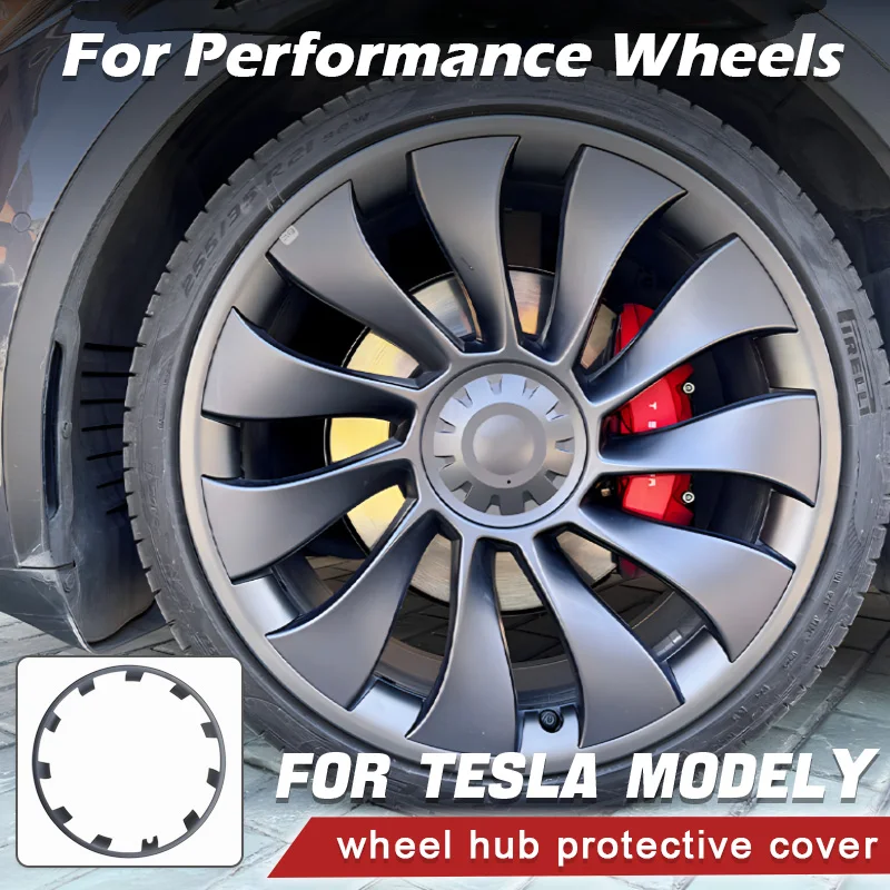 

For Tesla Model Y 21 Inch Wheel Hub Rim Protectors Patch ABS Wheel hubcap Covers Protection Performance Auto 2021 2022 2023 2024