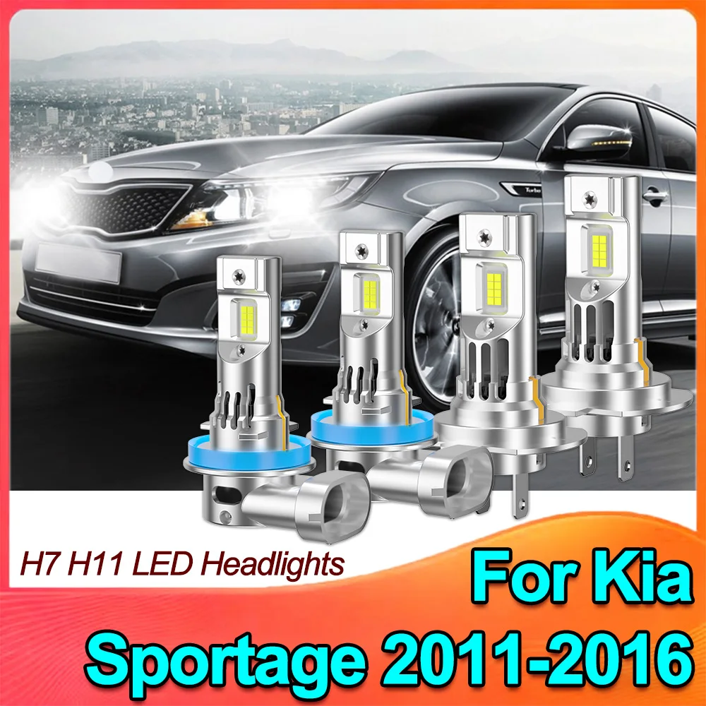 

Для Kia Sportage 2011-2016 H7 H11 светодиодные фары дальнего и ближнего света, комплект 6000K, белый, обновление 3570 CSP, автосвет
