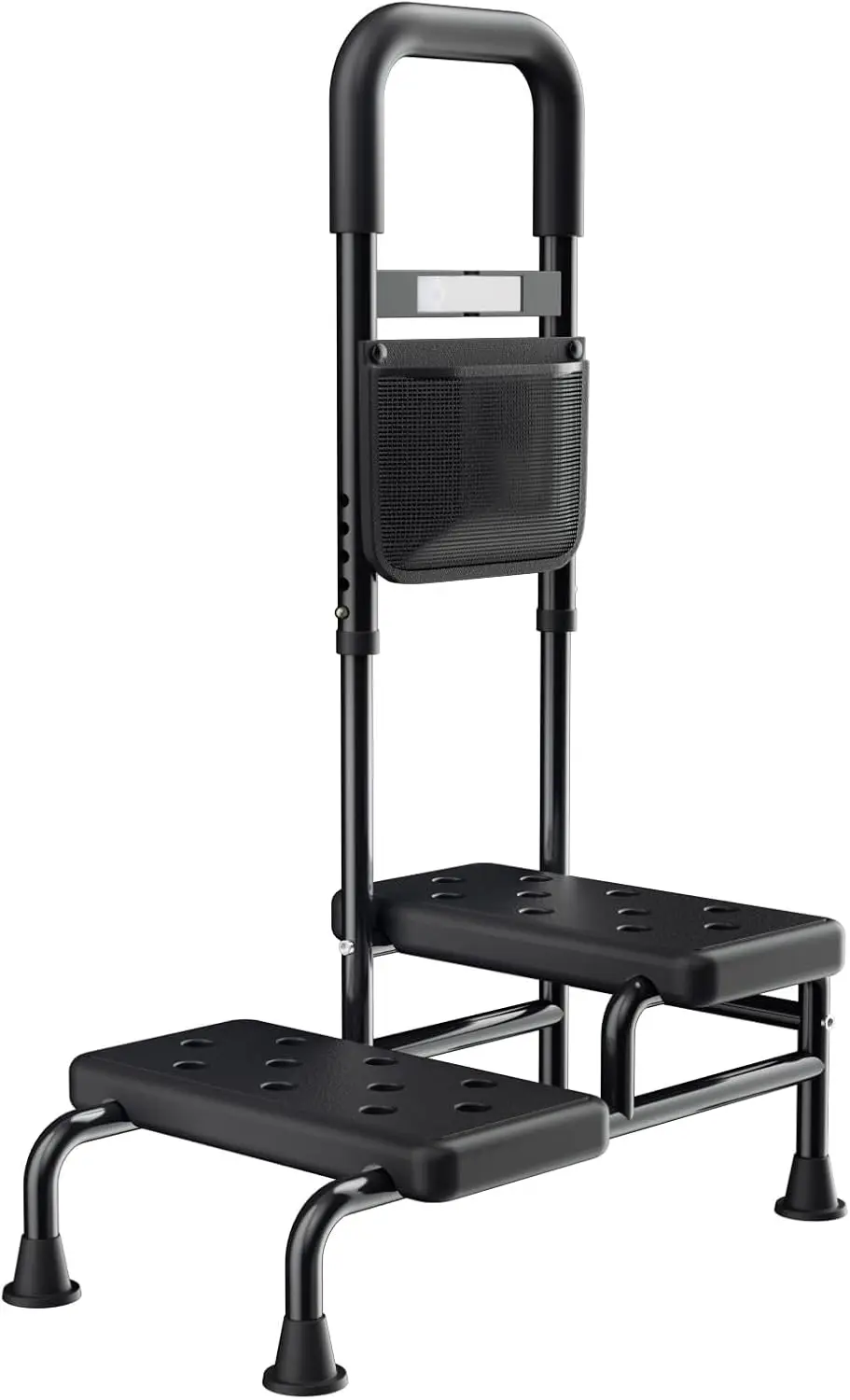 

Adjustable Handrail Step Stool for Adults and Seniors with Non-Skid Platform, Ideal for High Beds and Elderly Use