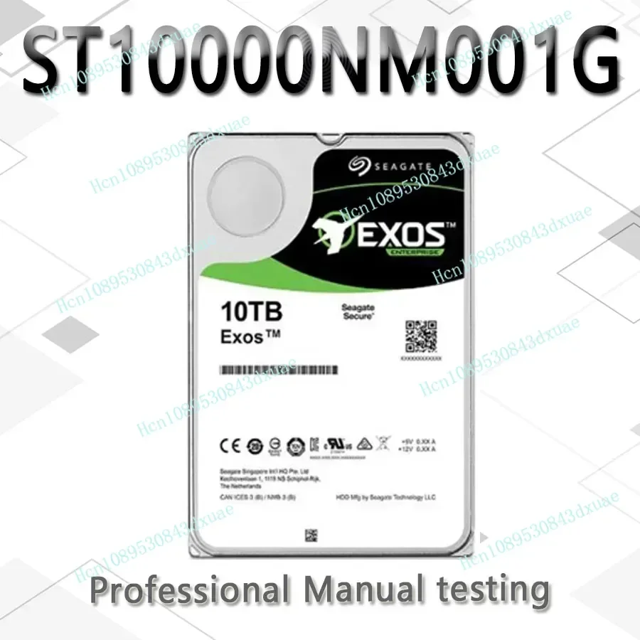 محرك الأقراص الصلبة Seagate HDD Exos ST10000NM001G X16 10 تيرا بايت 7200 دورة في الدقيقة Enterprise 512E 3.5 "SATA تم اختباره جيدًا قبل الشحن