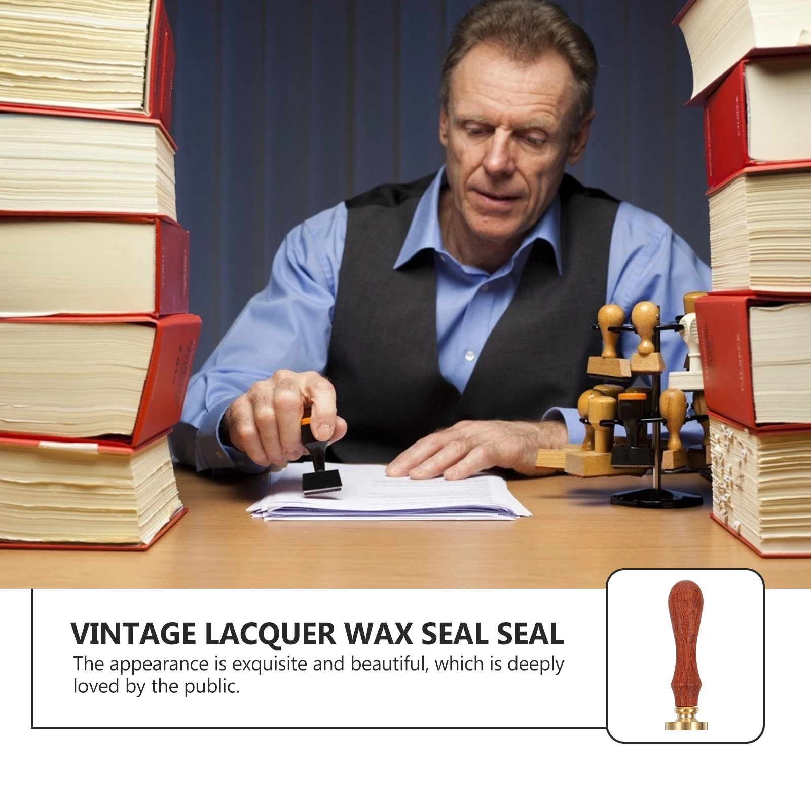 

Retro Wax Seal Stamp Copper Head Sturdy Wood Handle DIY Craft Pattern Stamper Envelope Wax Seal Pattern Stamp Retro Style Stamps