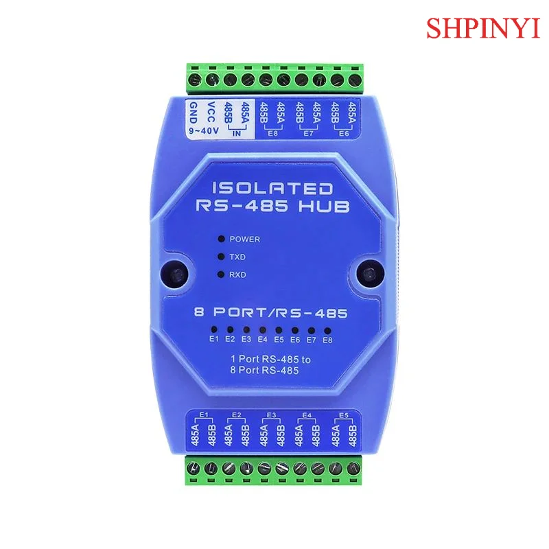 Eight port Photoelectric isolation RS-485 HUB Anti-surge Anti-interference