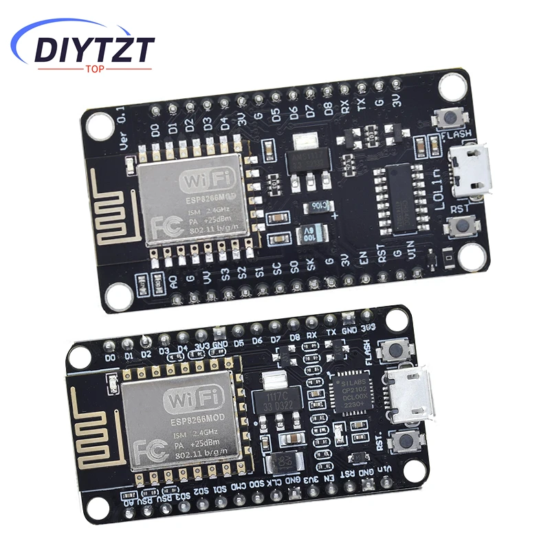 Picture 3: DIYTZT Wireless Module CH340/CP2102/CH9102X NodeMcu V3 V2 Lua WIFI Internet of Things Development Board Based ESP8266 ESP-12E