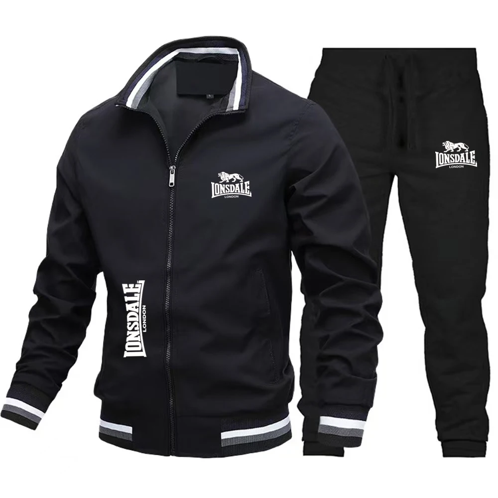 

2026 New Retro Style LONSDALE Motorcycle Jacket Racing Jacket Windbreaker Outdoor Sports Bicycle Jacket Men's Set