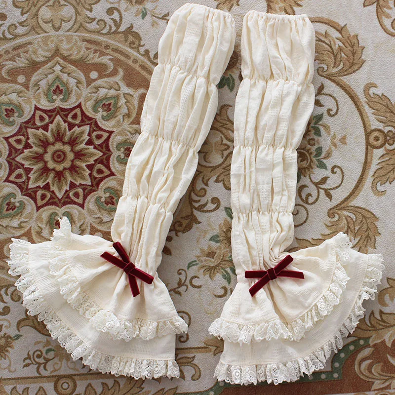 Handmade Pure Cotton Sleeve Antique Doll Wall with Small Objects Lolita Lotus Root Joint Hand Sleeve Lace Doll Arm Cover Women