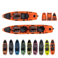 2 3 Piece Plastic Detachable Modular Foot Pedal Boat Canoe Kayak With Fishing Items Oars Paddle Chair OEM 2025