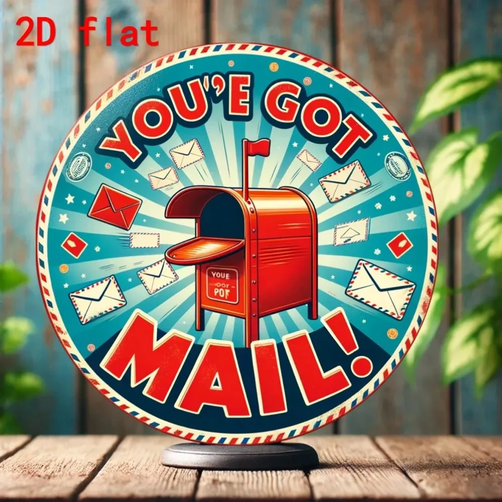 Metal Mailbox Decal - Durable 2D Flat Laundry Room Decor, Bold Graphic Art & Envelope Wall Sticker for Home Decoration