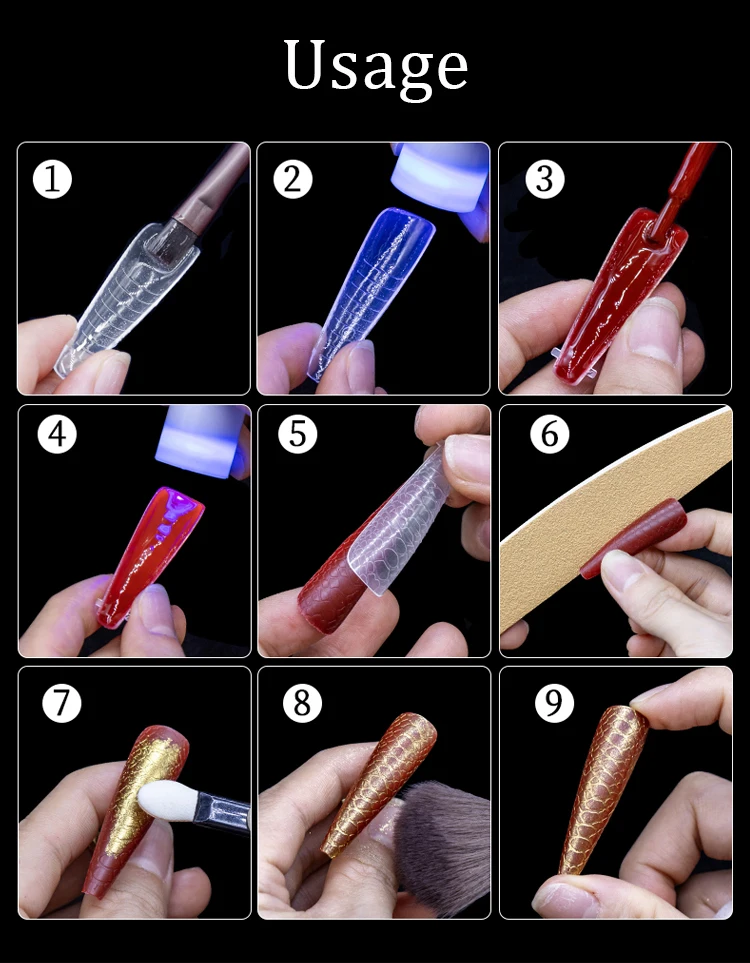 แบบฟอร์มต่อเล็บ 288 ชิ้น/กล่อง สำหรับเล็บเจลยูวี โพลีเจล ต่อเล็บปลอม ทำเล็บอะคริลิค