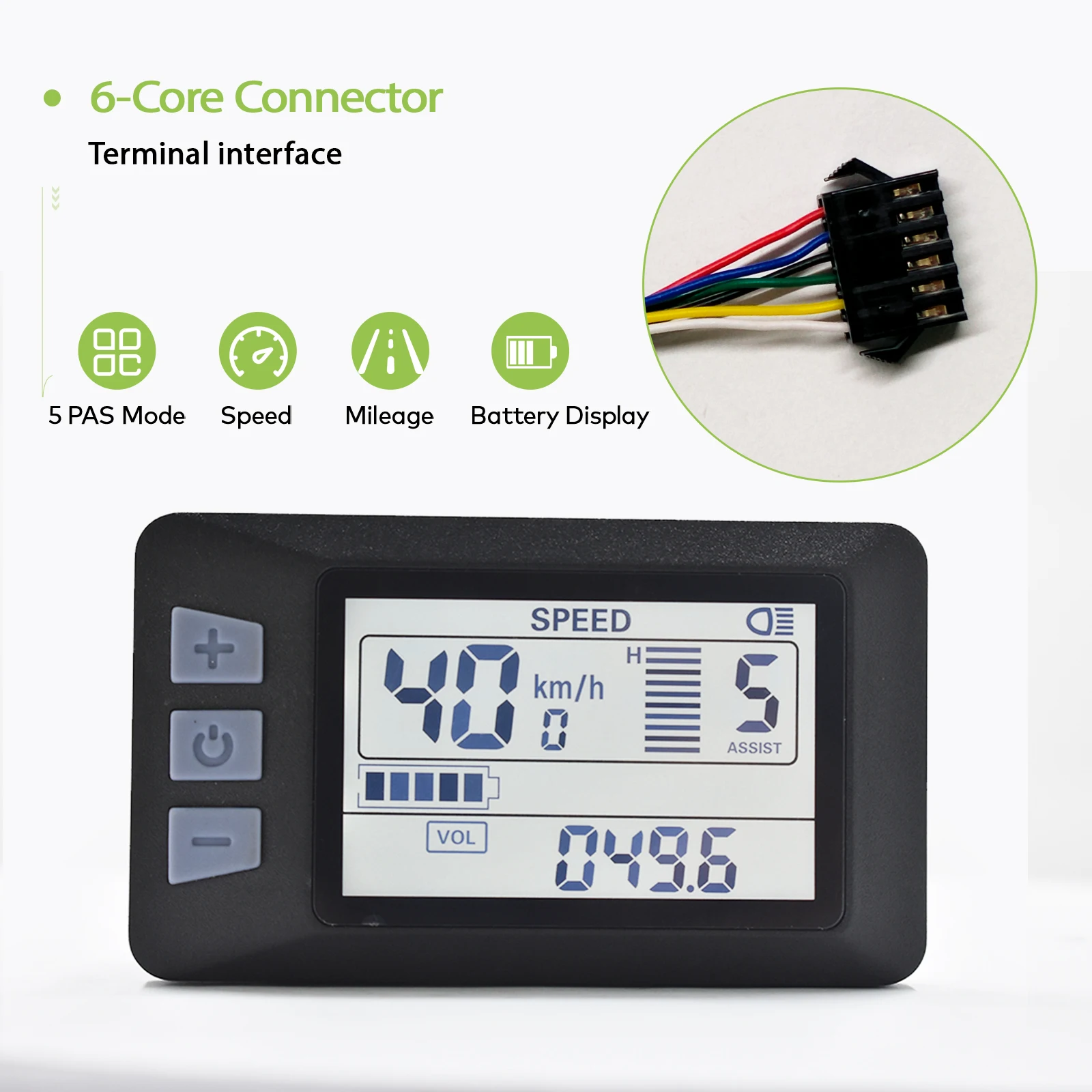 【UART2】 Elektrische fietsdisplay Scooteraccessoires Scooterdisplay Fietscomputer LCD-scherm Fiets Snelheidsmeter
