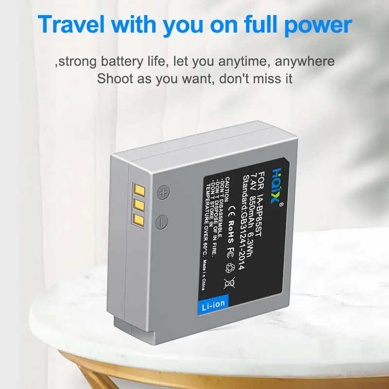 

HQIX for Samsung SC-HMX10 HMX20 VP-MX10 VP-HMX10 VP-HMX08 VP-HMC20 Camera IA-BP85ST USB Charger Battery