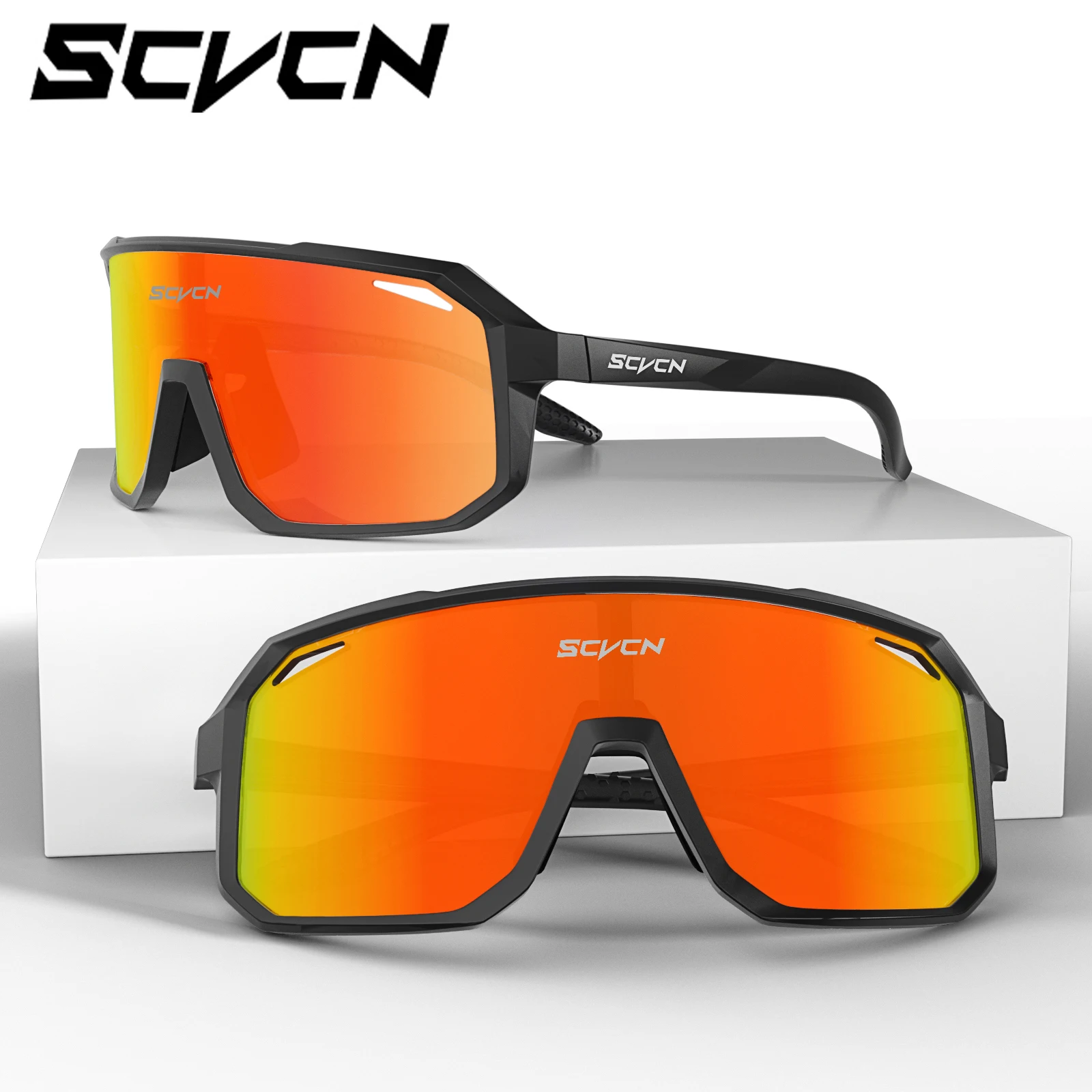 SCVCN Fashion HD Sunglasses Men Women Luxury Glasses Outdoor Sports Runing Drving Shades Racing UV400 MTB Bike Cycling Eyewear