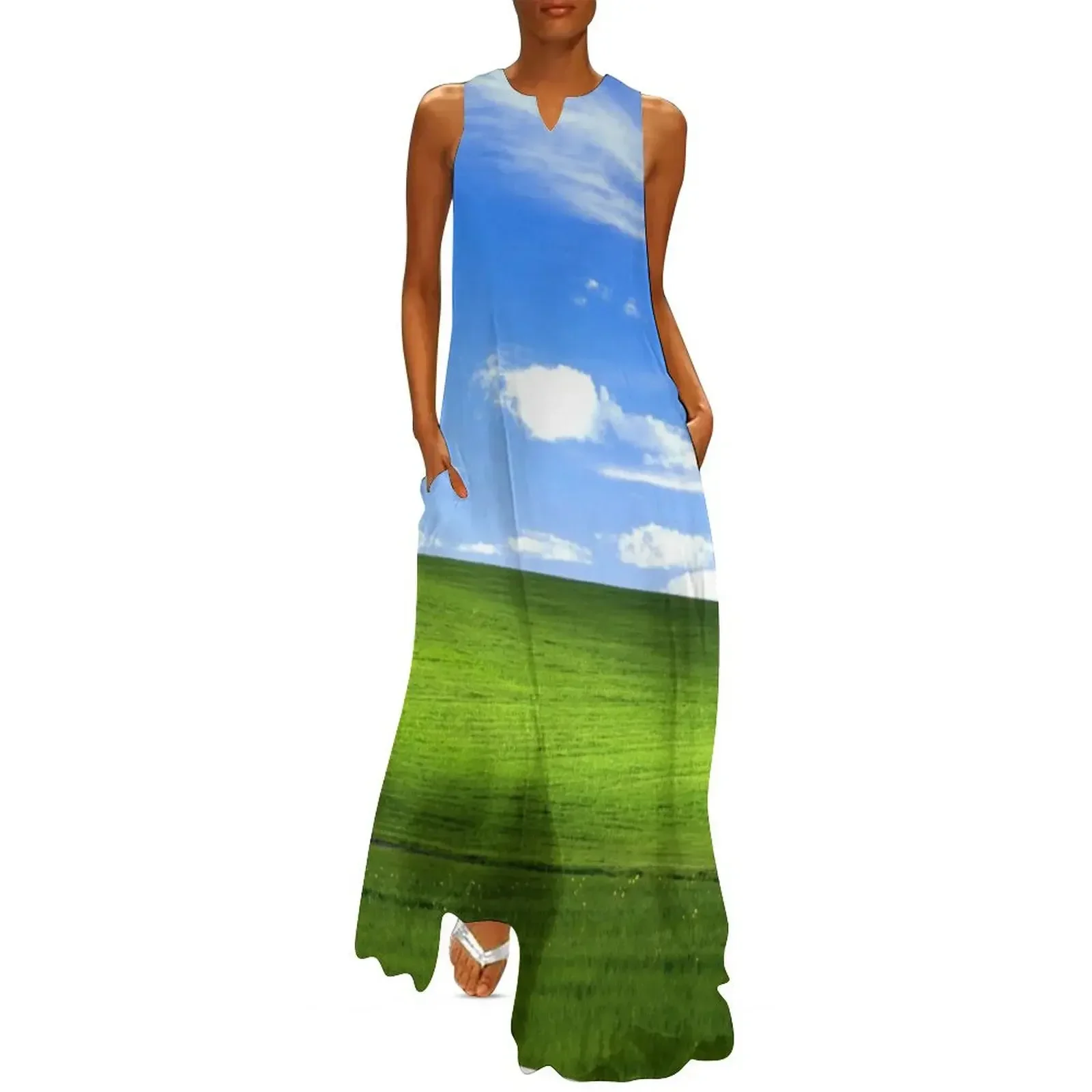 Windows XP خلفية فستان طويل الملابس الجمالية ملابس النساء 2025 الوافدين الجدد فستان للنساء فساتين السهرة فستان السيدات