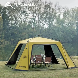 BISINNA 6-8 Personen One-touch Dome Tent Vinyl Gecoate Luifel Waterdicht Zonnescherm Onderdak voor Familie Camping reizen Buiten