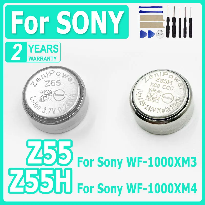 

2pcs/lot Z55 Brand-New Battery For Sony WF-1000XM3, Z55H For WF-1000XM4 WF-SP900/SP700N /1000X WI-SP600N TWS Earphone