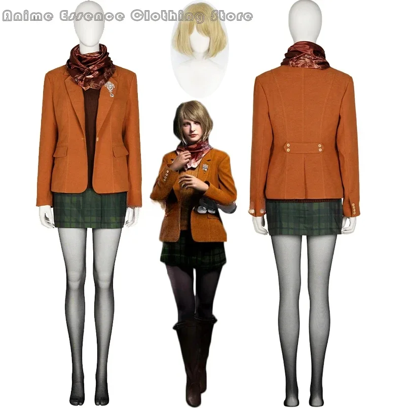 Game Resident 4 Ashley Graham Cosplay Anime Costume Jacket Skirts Fantasia Women Halloween Carnival Party Role Disguise Clothes