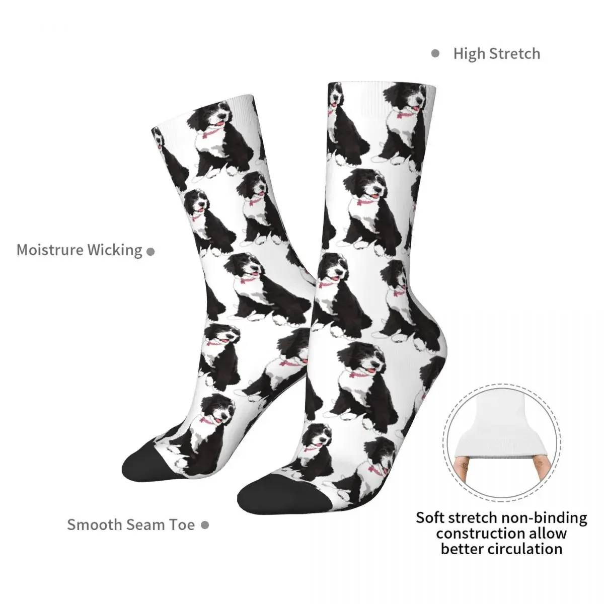 Cute Bernedoodle Socks Harajuku Super Soft Stockings All Season Long Socks Accessories for Unisex Gifts