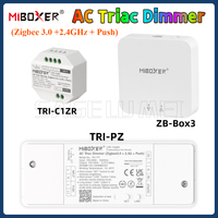 Miboxer TRI-PZ 500W AC Triac Dimmer TRI-C1ZR AC Triac Dimmer AC110V 220V RF Wireless Remote WiFi App Voice Control ZB-Box3